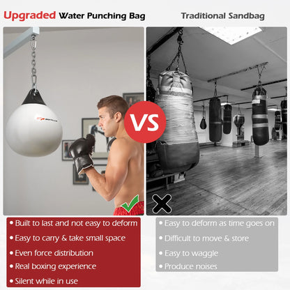 Goplus 18-Inch 110 lbs Heavy Water-Filled Aqua Training Boxing Bag for Home Gym - White