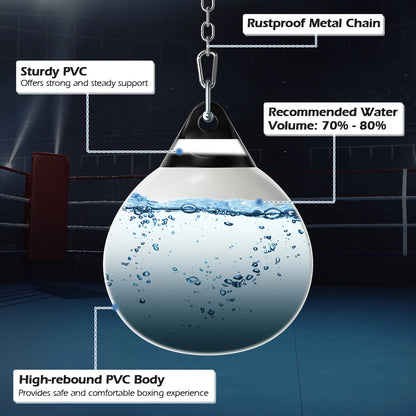 Goplus 18-Inch 110 lbs Heavy Water-Filled Aqua Training Boxing Bag for Home Gym - White